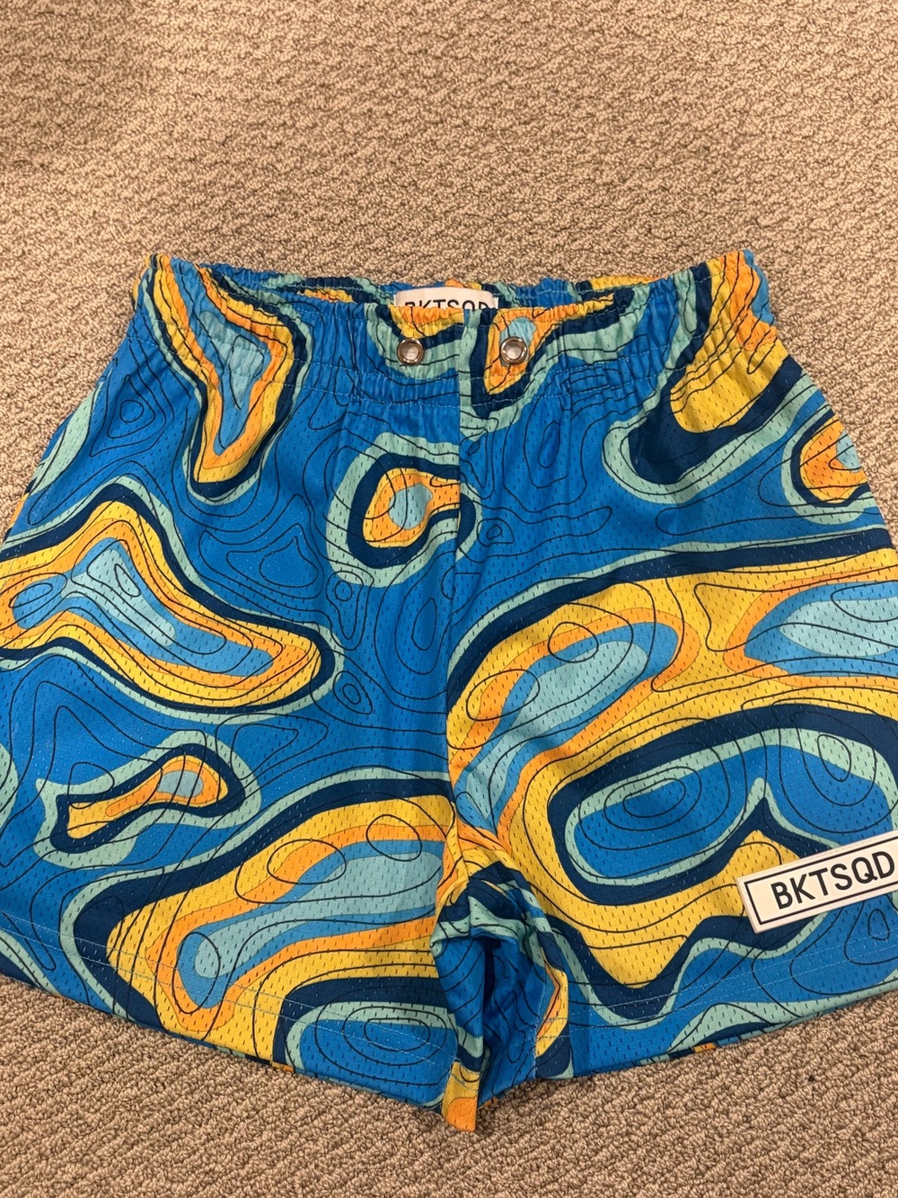 Men's Blue & Yellow Athletic Shorts